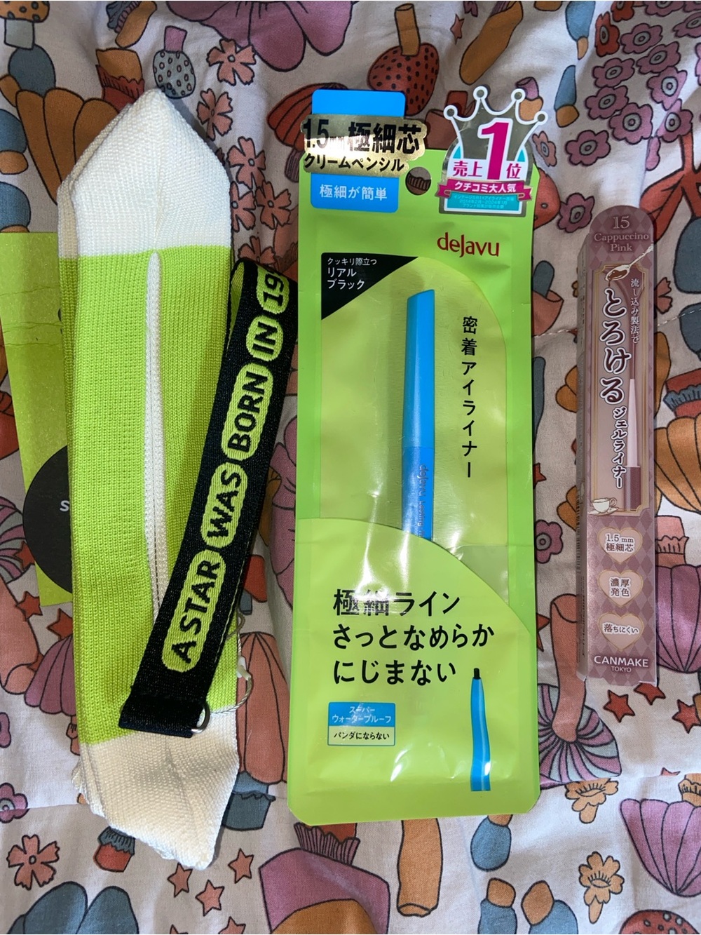 Dejavu Black Eyeliner/canmake cappuccino pink creamy eyeliner/Olive young bag